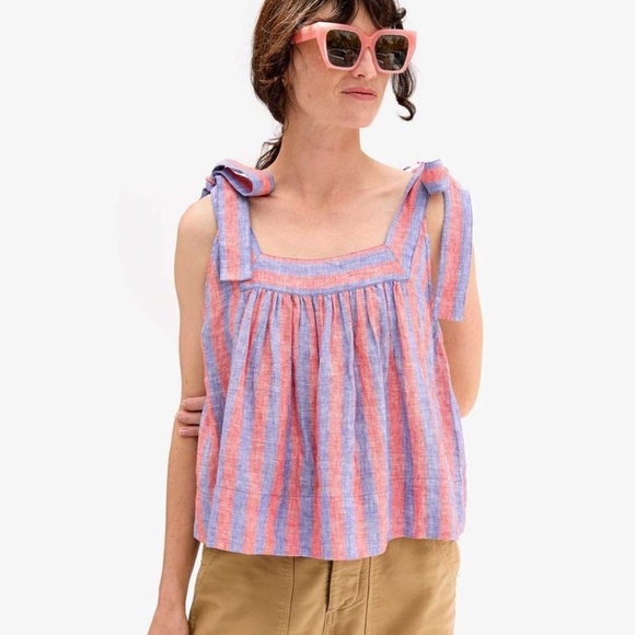 Clare V. Rosalie Linen Top Size M/L